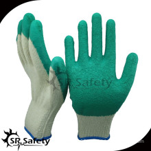 SRSAFETY cheap green latex coated worker safety glove